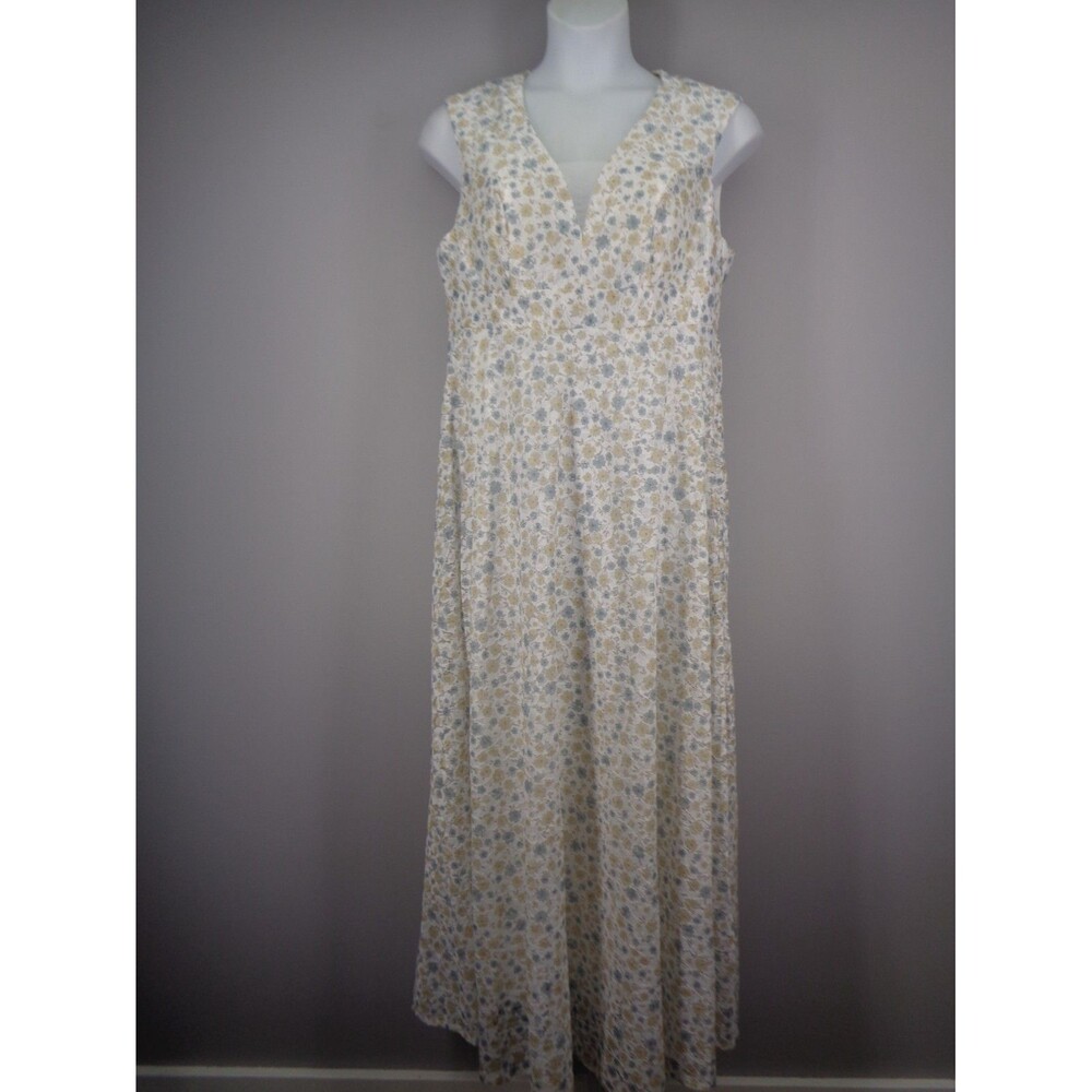 Toleen Floral Lace Dress Plus Size 1XL Open Back Long Romantic Cottagecore New